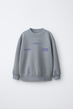 ZARA ТОЛСТОВКА С НАДПИСЬЮ, СЕРЫЙ