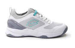 Damskie buty tenisowe Lotto Mirage 200 SPD W - all white/green 929c/quick silver