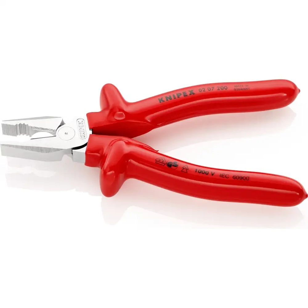 Плоскогубцы комбинированные особой мощности хромированные 200 мм Knipex 02 07 200