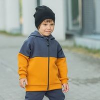 Толстовка Колор блок "Графит/Янтарь" утепленная