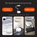 Настольная лампа светильник портативная, LED, 3 Вт, белый, DASWERK, 237990