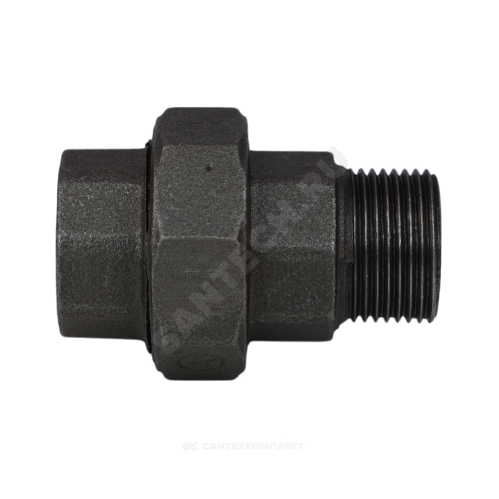 Соединитель прямой американка чугун Ду 15 (1/2") ВР/НР конусный Fittex PLUS