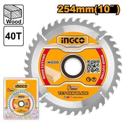 Диск пильный по дереву TCT 254х30 мм 40Т INGCO TSB125425 INDUSTRIAL