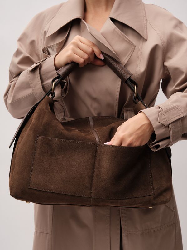 Замшевая сумка Andrea DBR 31374 кофе