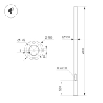 Опора фланцевая OXOR-OT1-D108-L4000 (BK) (Arlight, Сталь)
