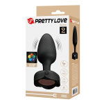 Анальная вибропробка 10,8 см с мигающими огнями Pretty Love Varian Large Butt Plug Multi Color Bottom Light Black BI-040182