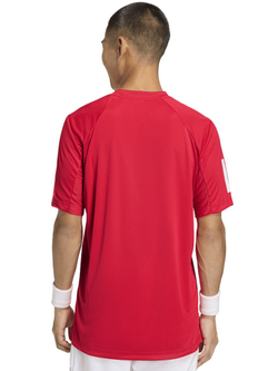 Мужская теннисная футболка Adidas Club 3-Stripes — pure rubin