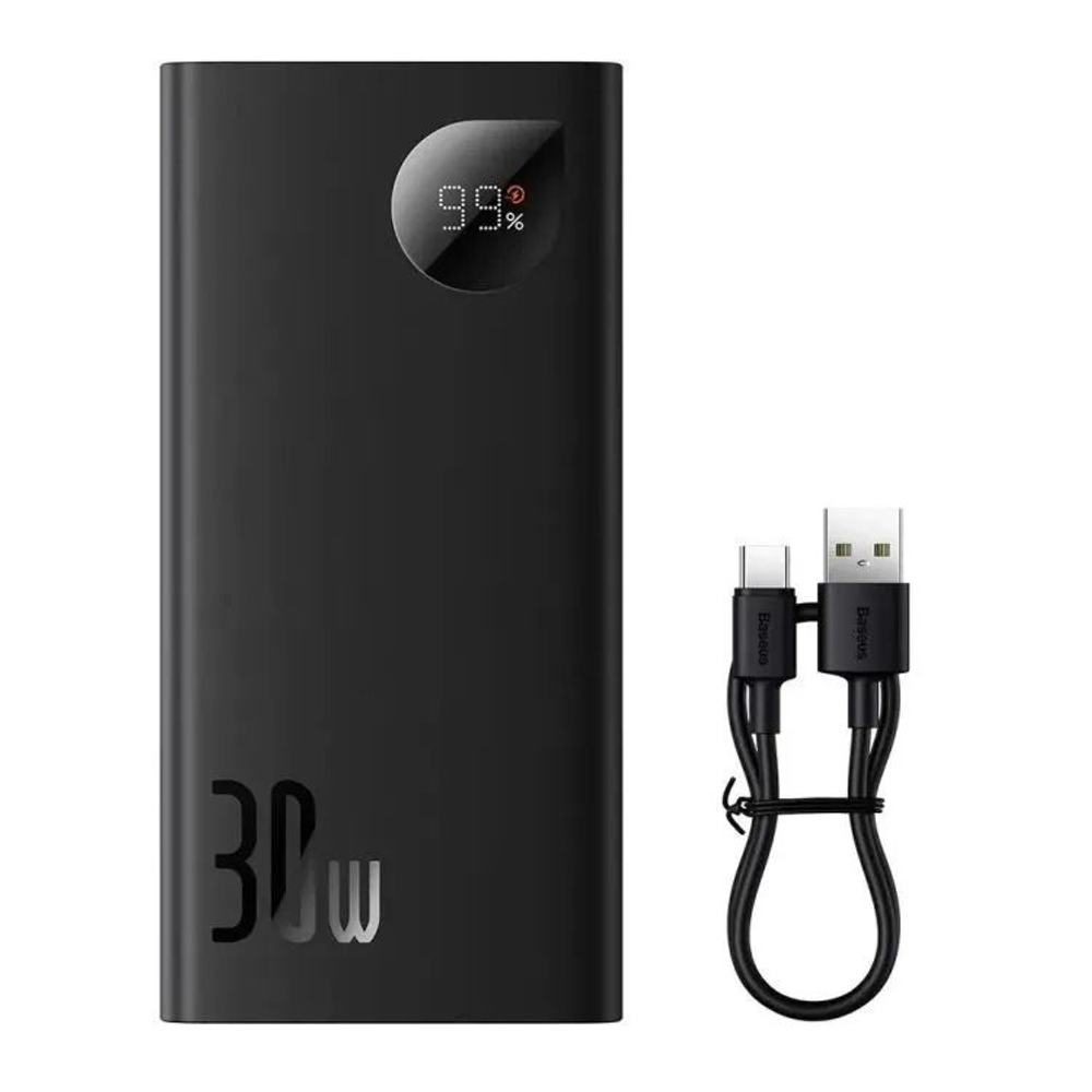 Внешний аккумулятор повербанк чёрный Power Bank 10000mAh 30W BASEUS PPADM2-10