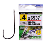 Крючок Owner с кольцом 56537 Worm BH-Round -