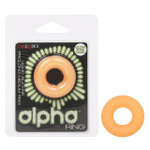 Оранжевое люминесцентное эрекционное кольцо Glow-In-The-Dark Liquid Silicone Prolong Medium Ring (Цвет: оранжевый)