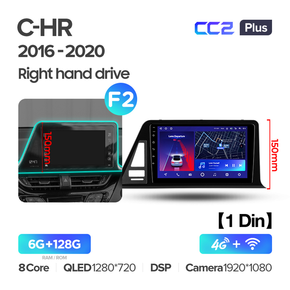 Teyes CC2 Plus 9" для Toyota C-HR 2016-2020 (прав)