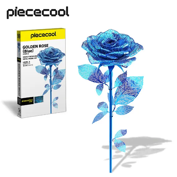 Piececool Golden Rose (голубая) HP099C-B собранная