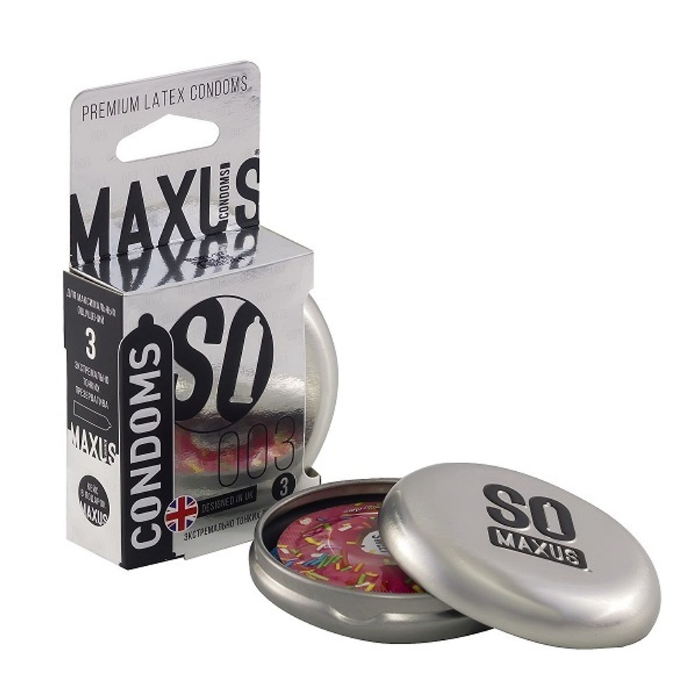 Экстремально тонкие презервативы в кейсе Maxus Extreme Thin 3шт