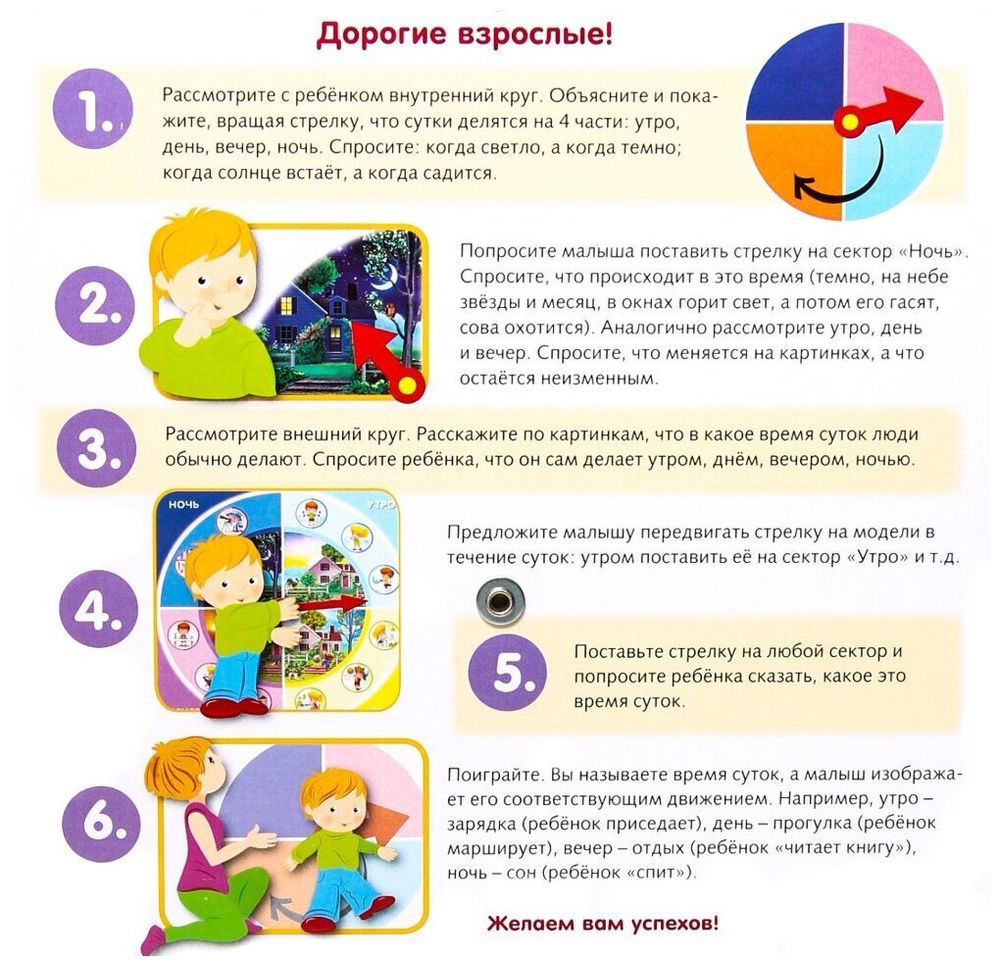 Игра обучающая, А5, "Изучаем время суток", HATBER, Ио5 16843, U246498