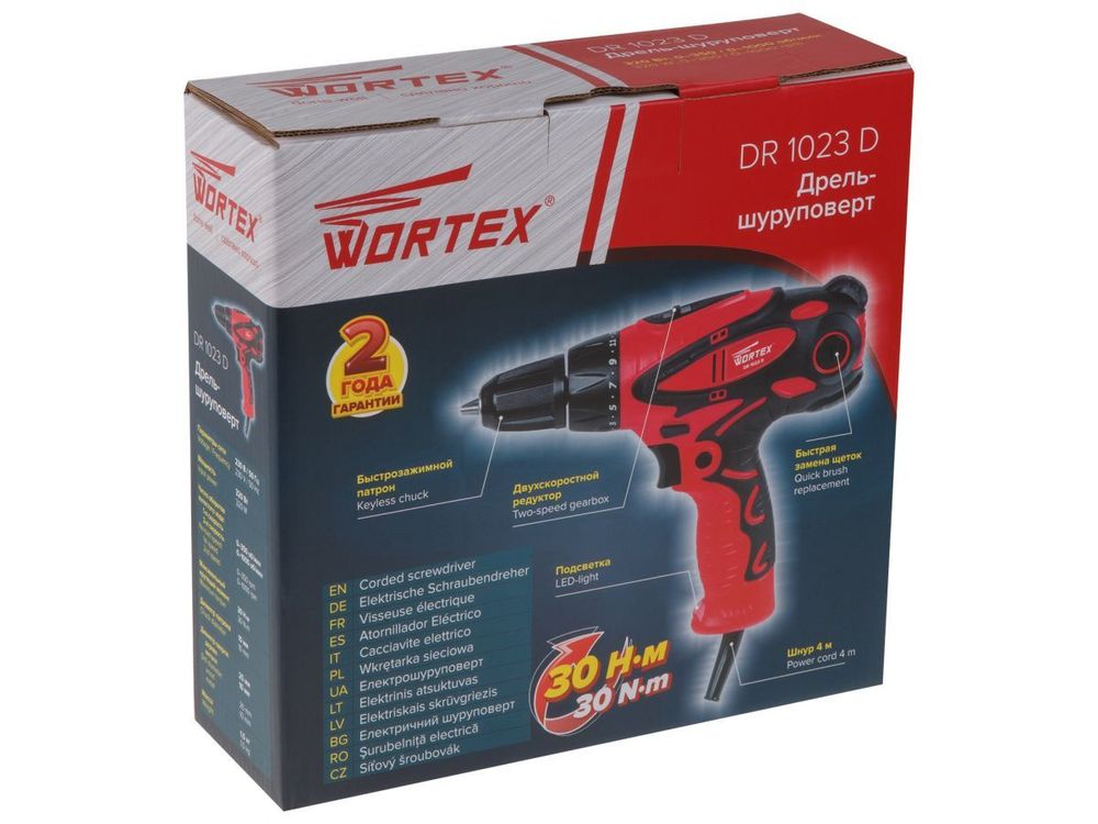 Дрель-шуруповерт WORTEX DR 1023 D