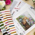 Набор для вышивания нитками Luca-S, Котята спят, 33х30см