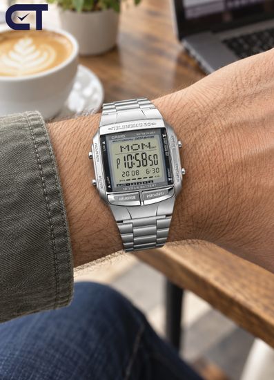 Casio DB-360-1A Vintage часы наручные унисекс — записная книжка, стальной браслет и батарейка на 10 лет