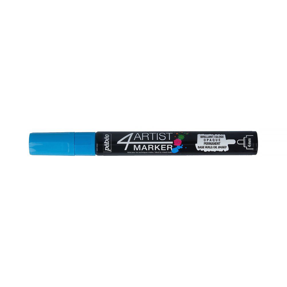 Маркер художественный 4Artist Marker на масляной основе 4 мм, перо круглое, 6 шт, 580133 голубой, Pebeo