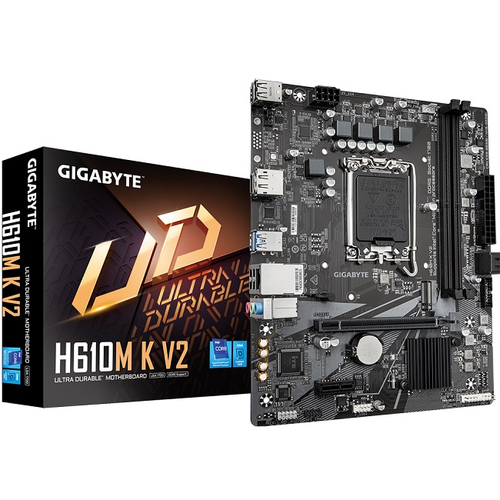Материнская плата GIGABYTE H610M K V2 (LGA1700/H610/2xDDR5/PCI-Ex16/PCI-Ex1/M.2/SB7.1/GLAN/DisplayPort/HDMI/mATX)