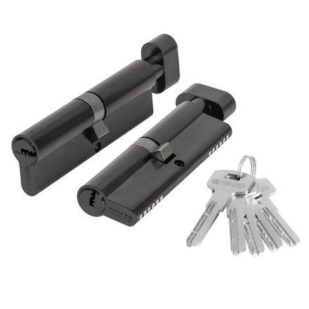 Цилиндровый механизм (200 ZM/110) 2000ZM Knob 110 (50+10+50) BL-24 черный 5Key с вертушкой