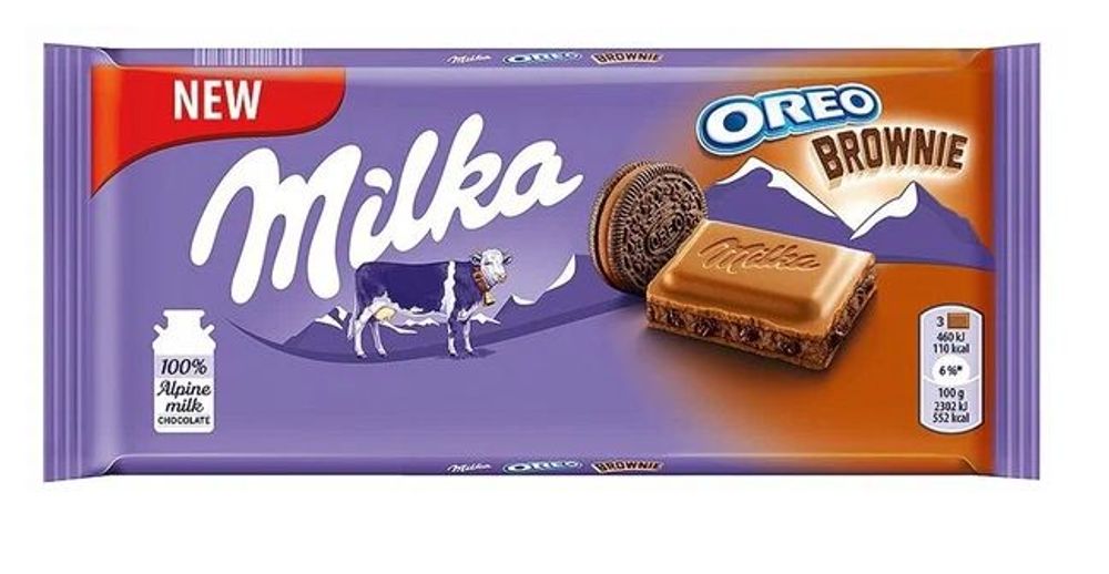 MILKA шок плитка 100гр Oreo Brownie (Милка Орео Брауни/Чоко) (22)