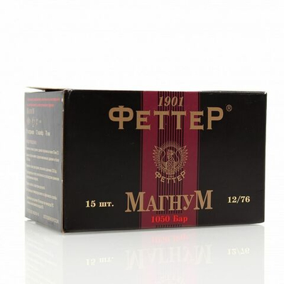 Патрон 12/76 ФЕТТЕР МАГНУМ дробь № 0000, 42-44гр., коробка 15 шт.