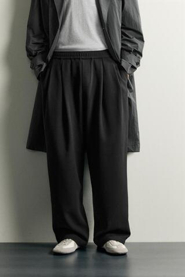 ZARA БРЮКИ COMFORT RELAXED FIT, ЧЕРНЫЙ