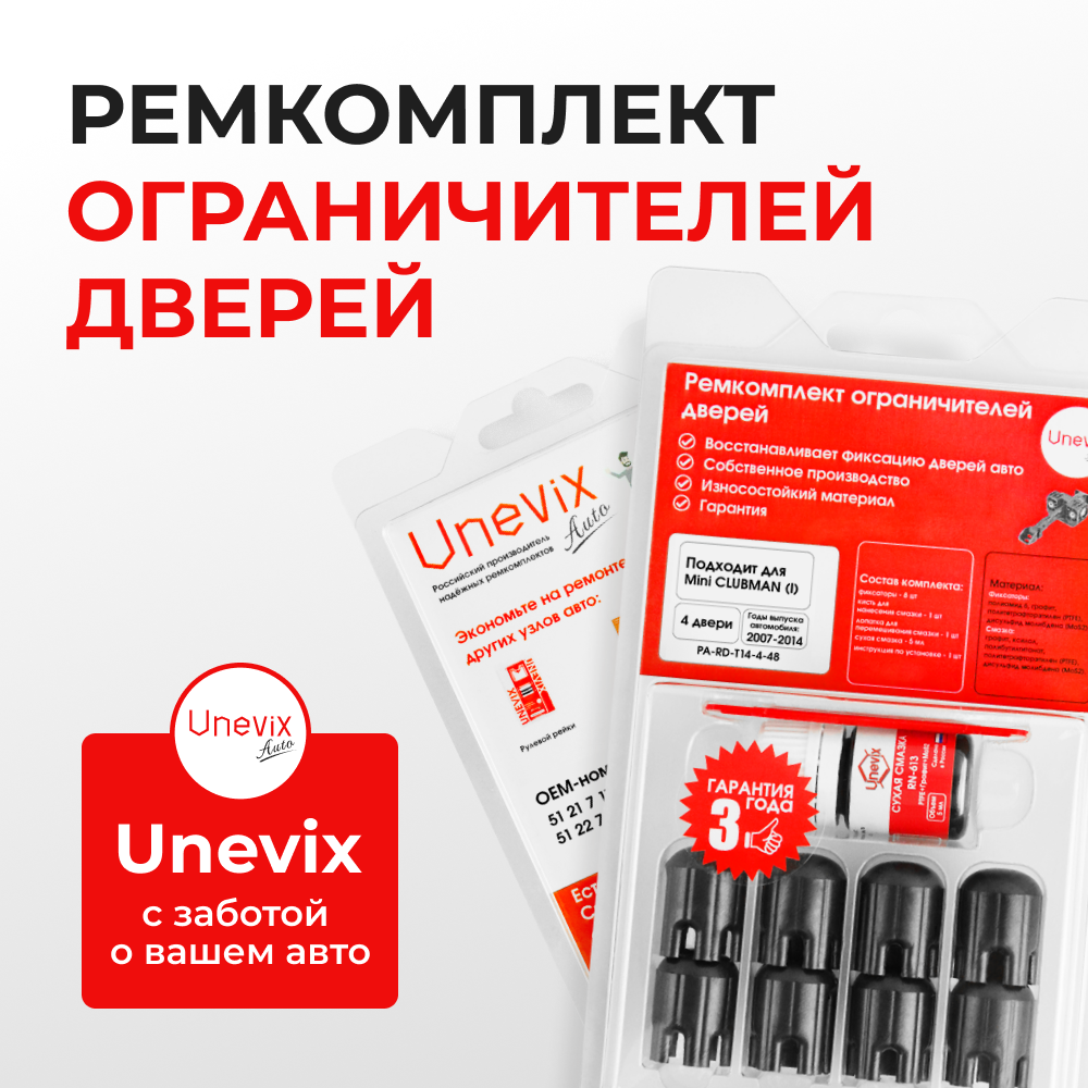 Ремкомплект ограничителей дверей Mini CLUBMAN (I) R55 (4 двери, тип 14) 2007-2014
