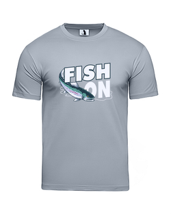 Футболка Fish On классическая прямая серая
