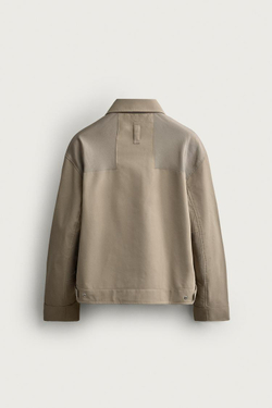 ZARA УКОРОЧЕННАЯ КУРТКА С МЕТАЛЛИЧЕСКИМИ ЗАСТЕЖКАМИ, БЕЖЕВЫЙ