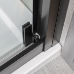 Душевой уголок Stile VSS-2ST9090CLB-L, 900*900, черный, стекло прозрачное, левый,