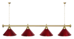 Лампа STARTBILLIARDS 4 пл. (плафоны зеленые,штанга зеленая,фурнитура золото)