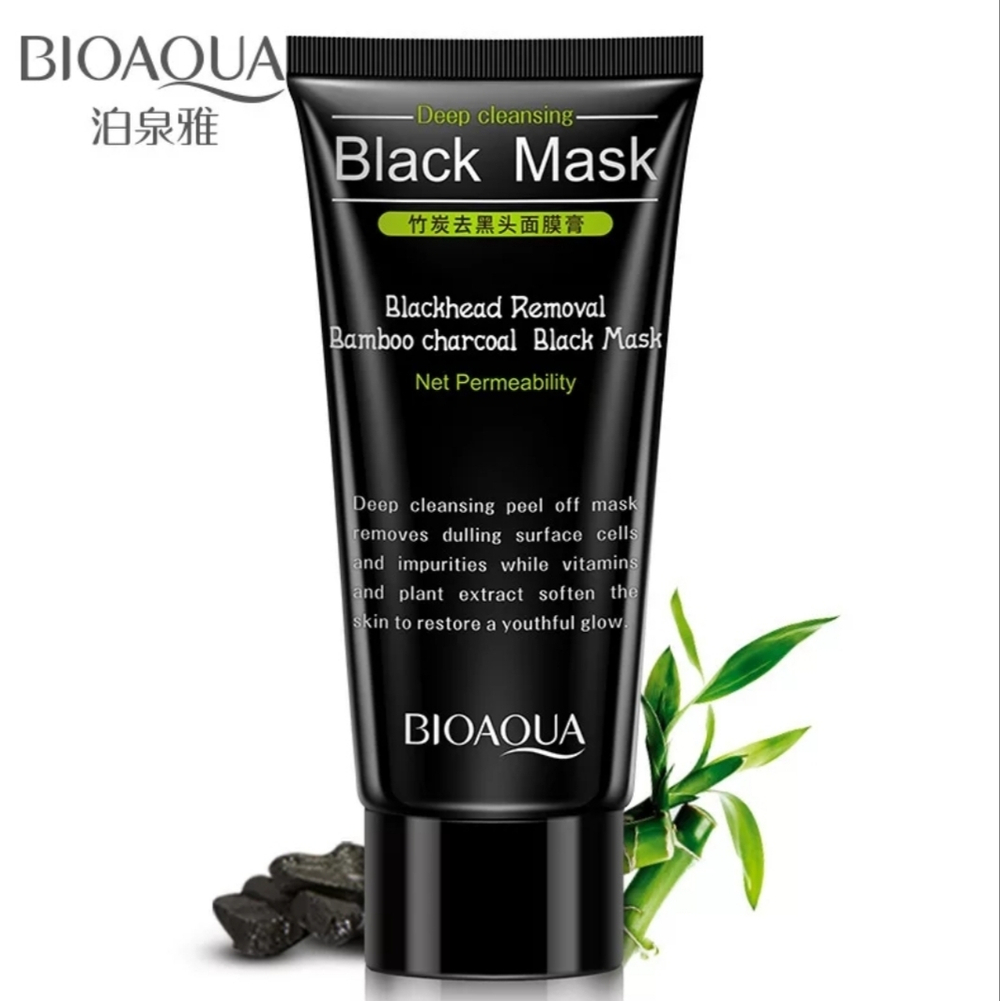 Black Mask BIOAQUA Bamboo charcoal / Черная очищающая маска 60гр