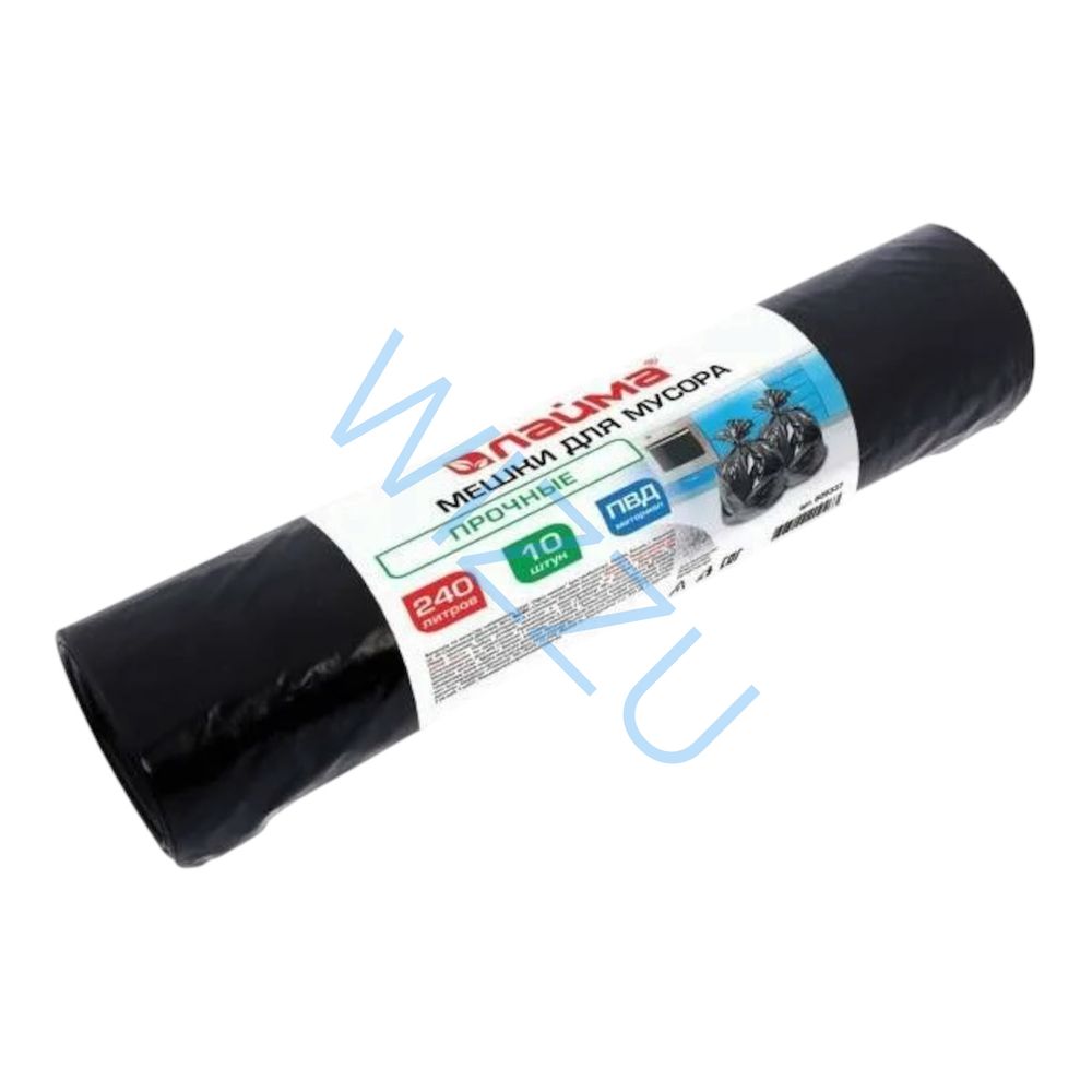 Мешки для мусора 240л черные рулоне 10шт LAIMA