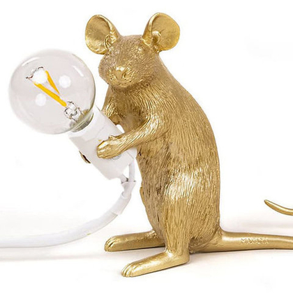 Настольная Лампа  Seletti Big Mouse Lamp Gold