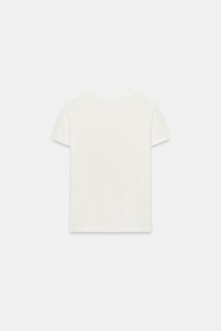 ZARA ФУТБОЛКА LITTLE MISS SUNSHINE ИЗ ХЛОПКА ФЛАММЕ, ЖЕЛТОВАТО-БЕЛЫЙ