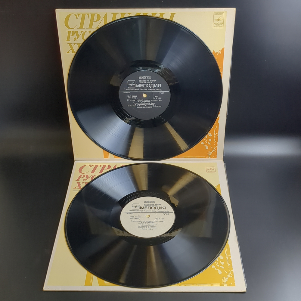 2 LP А.Н. Радищев / Г.Р. Державин / Н.А. Некрасов : Страницы Русской Поэзии XVIII-XX вв. 2 Виниловые пластинки 12 дюймов. Мелодия СССР