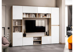 ТВ-тумба Woodville Алетра ТБ01-1600 дуб крафт серый, глянец белый