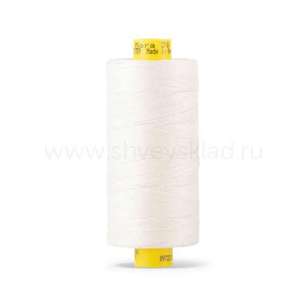 Нитка Gutermann Mara 30 (300 метров), 1 кат., для отстрочки | _001 молочный (сумрачно-белый)