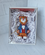 Кот джентельмен ёлочная игрушка из фарфора