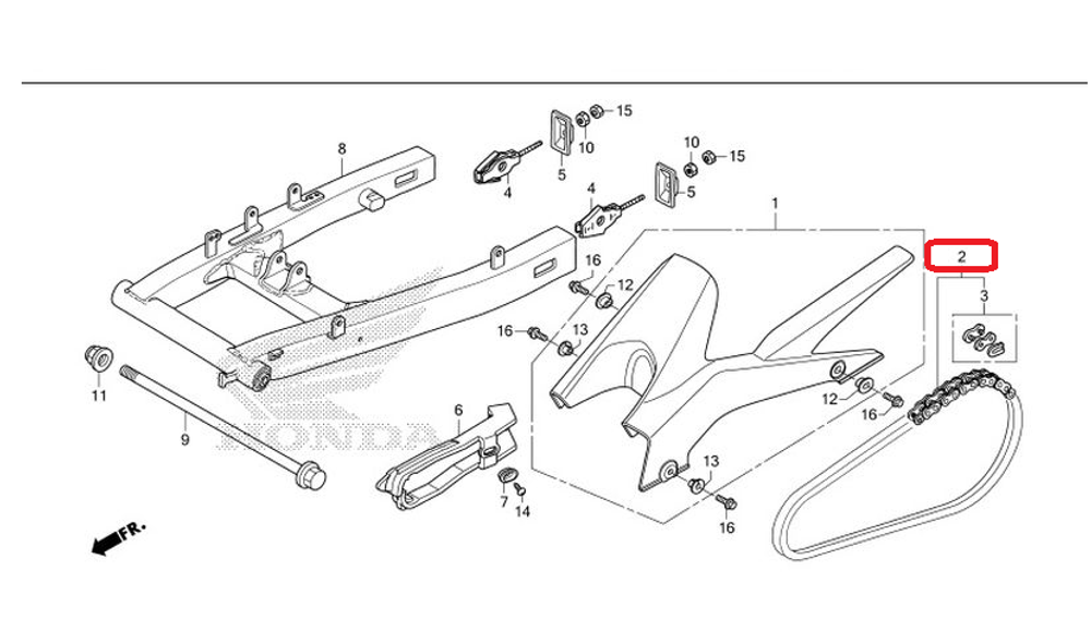 40530-KPP-T02 (40530-KPP-T01). CHAIN, DRIVE (DID428HDS3-126RB)