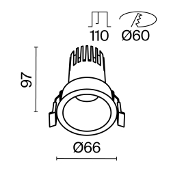 Встраиваемый светильник Technical DL116-10W-3K-W