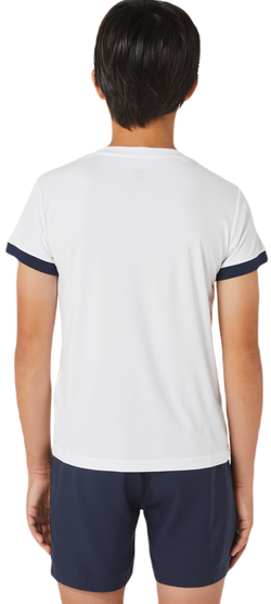 Футболка для мальчика теннисная Asics Tennis Short Sleeve Top - brilliant white/midnight