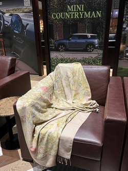 Плед 150х190 Blumarine Gioielli бежевый с бахромой