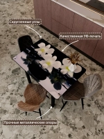 Обеденный стол "Орхидея на чёрном камне" 100x60 см