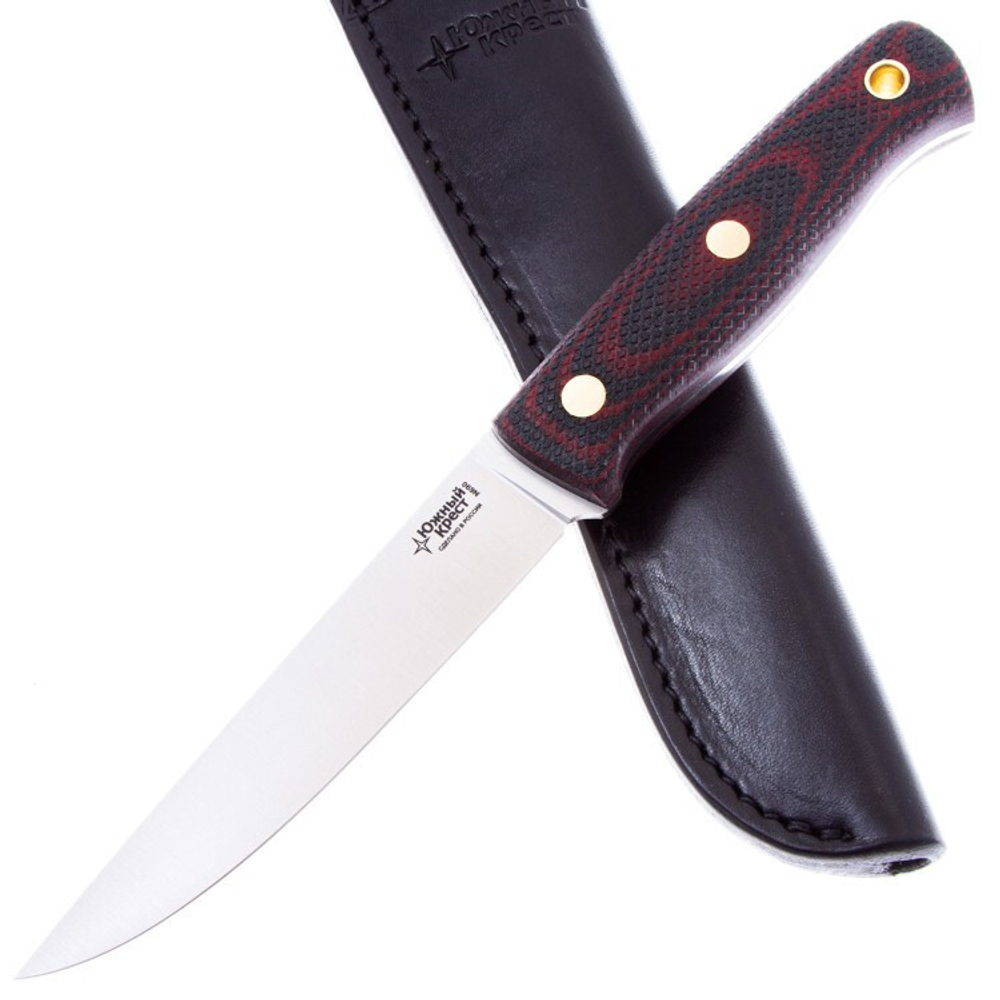 Нож Рыбацкий M, N690, микарта, 214.0954, красно-чёрная