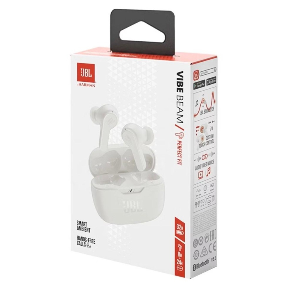 Беспроводные наушники TWS JBL Wave Beam белые