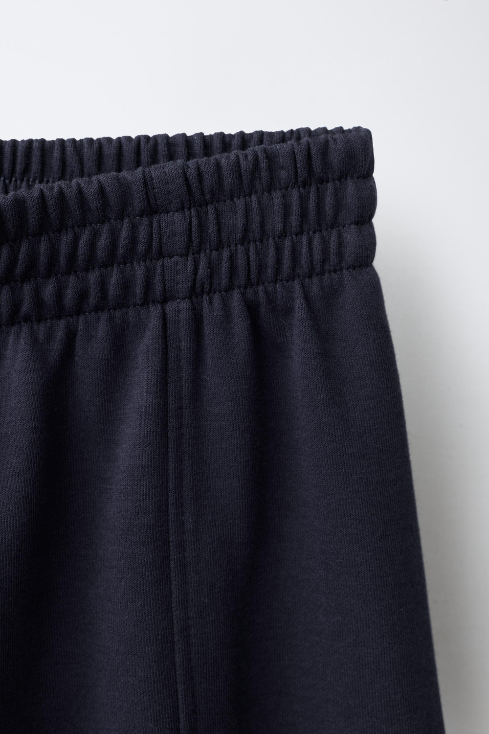 ZARA ТРИКОТАЖНЫЕ БРЮКИ WIDE LEG, МОРСКОЙ СИНИЙ