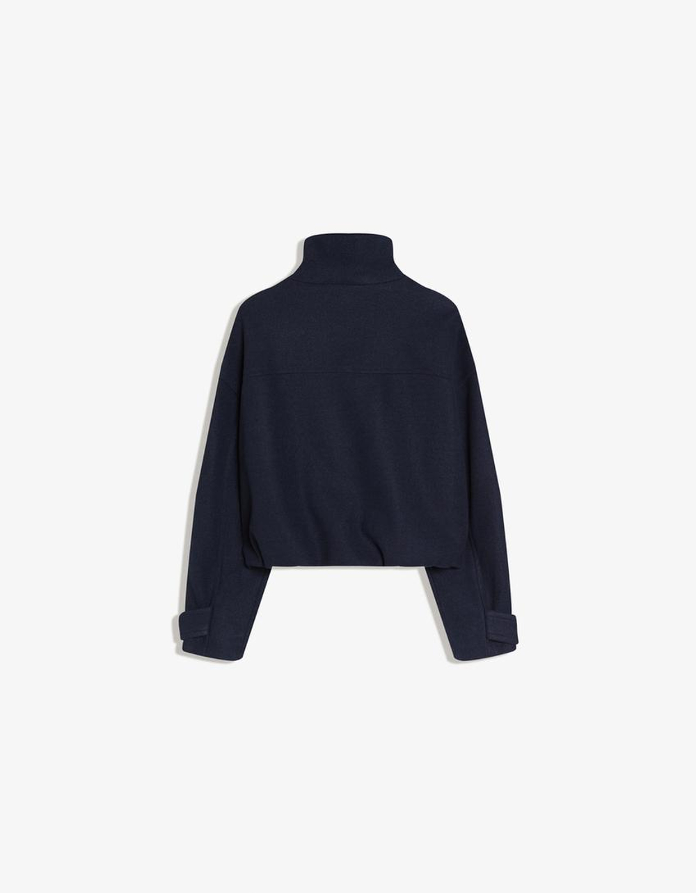 BERSHKA Мягкая куртка на молнии, темно-синий