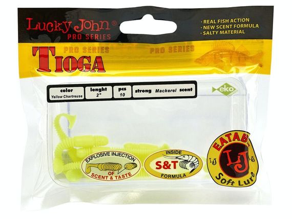 Виброхвосты съедобные LJ Pro Series TIOGA 2.0in (5 см), цв. S88, 10 шт.